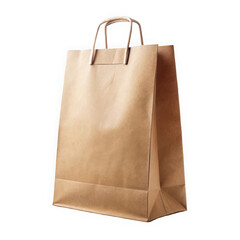 A stylish brown paper bag with handles, perfect for shopping or gift giving, showcasing eco-friendly shopping options.