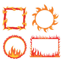 Flaming Frames Round, Oval and Square Fire Borders