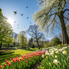 spring in the city park
