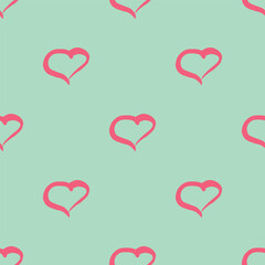 Seamless pattern with hand drawn heart doodle for decorative print, wrapping paper, greeting cards and fabric