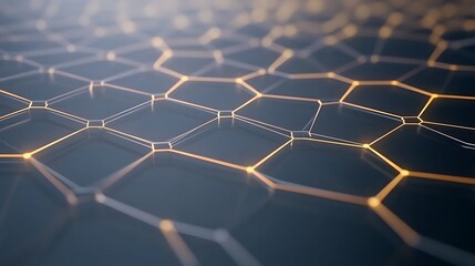 Hexagonal Net Connects on Dark Background