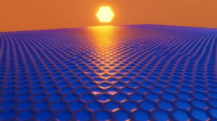 Fototapeta premium Hexagonal Structure at Sunrise, Abstract Design