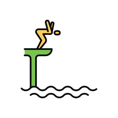 High Diving Vector icon