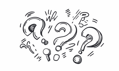 Intricate Line Art of Question and Exclamation Marks for Query and FAQ Concepts