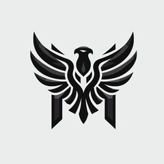 Shielded Eagle Logo Symbol of Strength and Protection