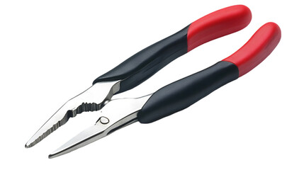 Obraz premium Red and Black Needle Nose Pliers, Precision Gripping Tool for Industrial, Electrical, and Home Repair Use.