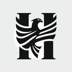 Naklejka premium Premium Black Eagle Logo for Professional Branding