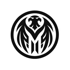 Obraz premium Patriotic Eagle Logo Powerful National Symbol