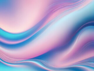 Naklejka premium Iridescent Fluid Abstract – Holographic Waves, Pastel Colors, and Dreamy Gradient Glow