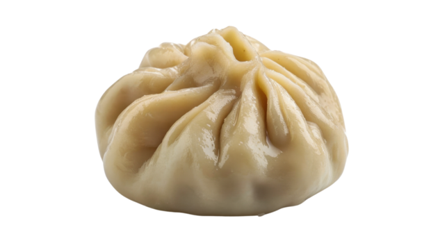 Steamed bao bun isolated on transparent background: ready for culinary creations