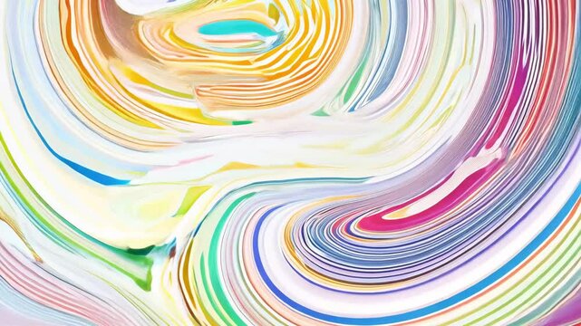 Abstract colorful swirl pattern with fluid vibrant colors blending seamlessly on a white background, dynamic and energetic design