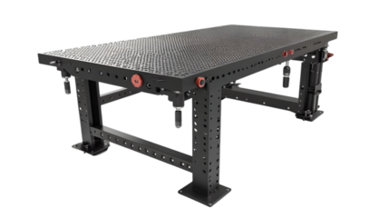 Heavy-Duty Industrial Workbench with Adjustable Metal Surface for Welding and Machine Workstation