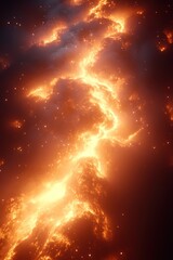 Fiery celestial lightning storm