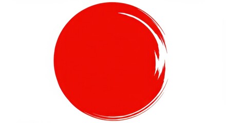 Bright Red Japanese Sun Circle Painting