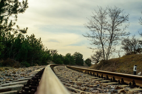 railway tracks in the countryside