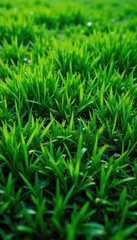 Fototapeta premium Lush, short green grass texture Ideal for background , environment, bright, grass texture