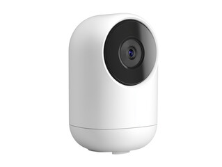 Smart home security camera with sleek white design enhances home monitoring functionality and style