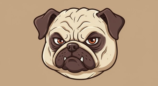 Angry Pug Clip Art