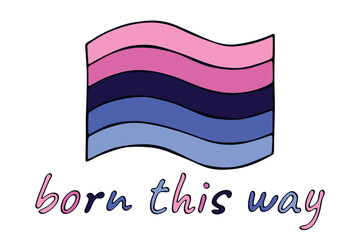 Colorful Omnisexual pride flag Happy pride day LGBTQ community Pride Month Vector hand drawn doodle for posters, stickers, logo, cards