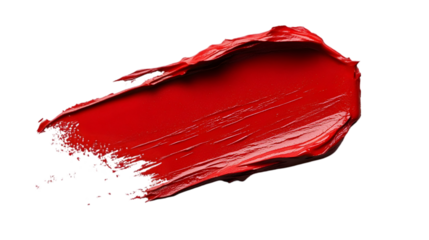 Bold Red Lipstick Stroke with Smooth Texture and Glossy Finish