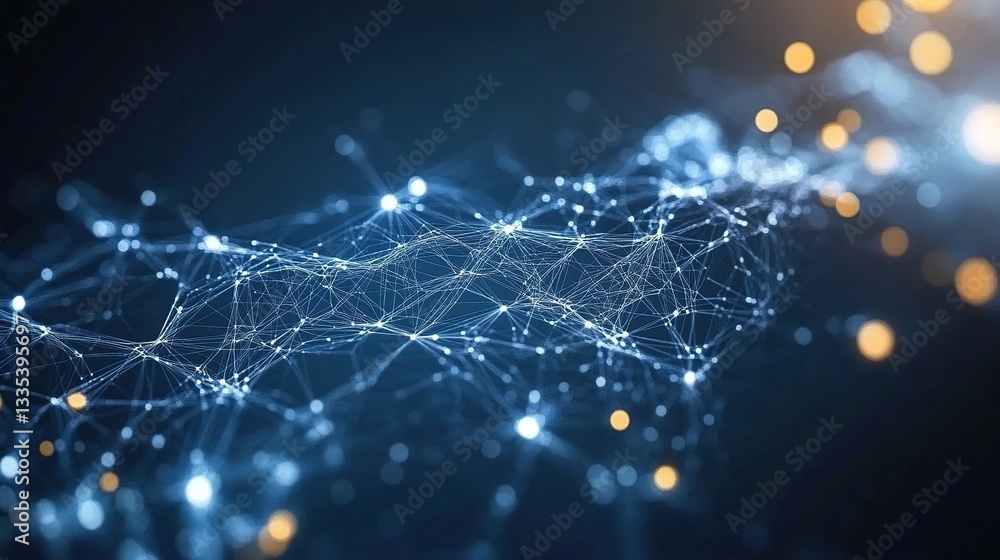 Poster abstract network of interconnected data points
