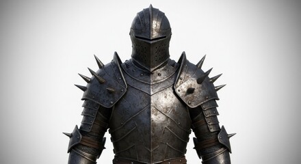 Menacing Armored Knight in Metal and Steel