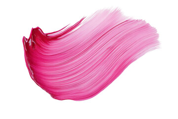 A pink stroke of paint, isolated on a white background, in a pastel color