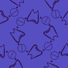 Medicine seamless teeth pattern for wrapping paper and fabrics and linens