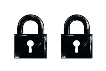 set of locks icon of Silhouettes