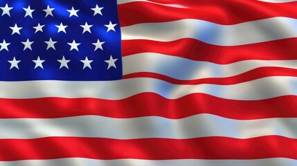 Fototapeta premium Waving American flag in a breezy atmosphere