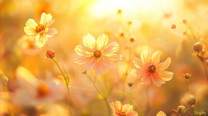 Sun-Kissed Floral Harmony nature background