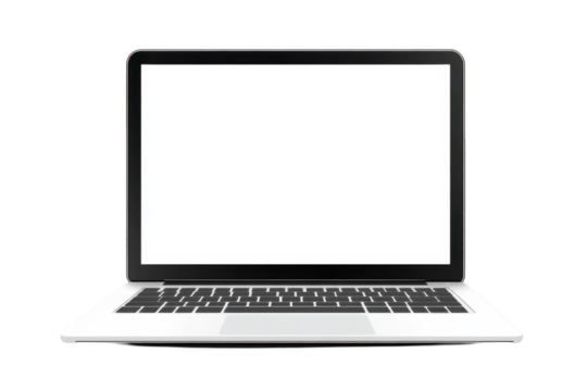 laptop with a blank screen on an isolated background, vector illustration