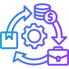 Business Model line gradient icon