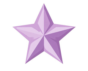 Obraz premium A simple, flat illustration of an isolated, light purple star shape in a clip art style with a white background