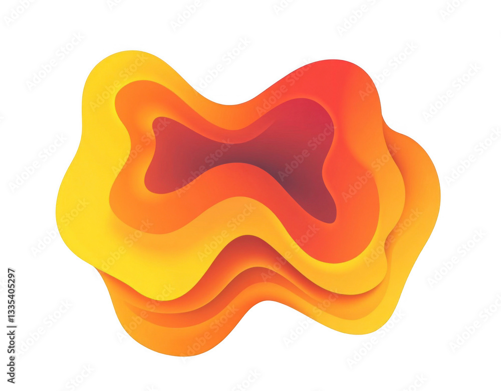 Fototapete Vector flat color illustration of a simple abstract shape with smooth edges