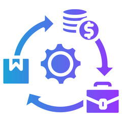 Obraz premium Business Model glyph gradient icon