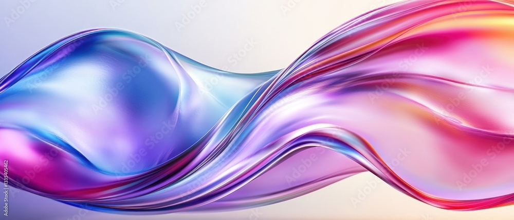 Poster colorful abstract waves flowing in a soft gradient
