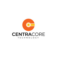 A futuristic Centra Core Technology logo with geometric balance and vector branding.