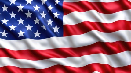Fototapeta premium A close-up of an American flag fluttering in the breeze