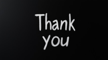 Thank you message on black background
