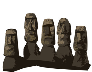 Illustration of a Moai Statues