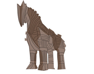 Illustration of a Wooden Trojan Horse