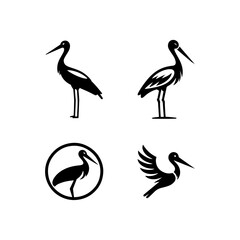 Stork logo black and white