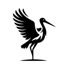 Stork logo black and white
