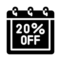 seasonal discount glyph icon