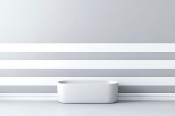 Modern Minimalist Bathroom Design with Gray and White Stripes
