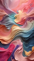 Flowing Abstract Layers in Soft Pastel and Vivid Colors