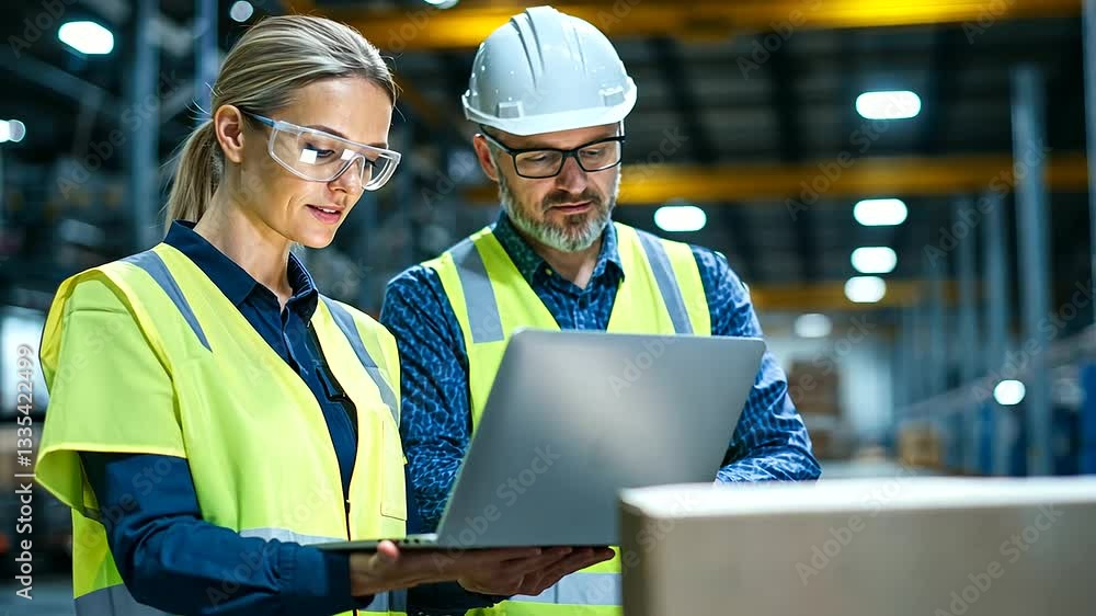 Poster overseeing conveyor systems in a state-of-the-art distribution hub.