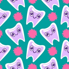Medicine seamless teeth pattern for wrapping paper and fabrics and linens