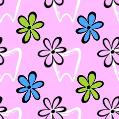 Obraz premium Medicine seamless teeth pattern for wrapping paper and fabrics and linens